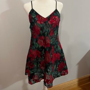 Vintage Victoria’s Secret Gold Label Satin Floral Chemise Slip Dress M
